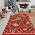thumbnail image 4 of Wonnitar Christmas 5x7 Area Rug, Washable Soft Rug for Living Room, Non Slip Xmas Tree Ultra Thin Bedroom Rug, Indoor Floor Carpet for Dining Room Winter Holiday Decor, Red, 4 of 11