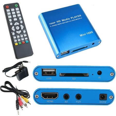 AGPtek 1080P Full HD Digital Media Player Support Internal Flash/USB Storage/SD/SDHC with Remote (Best Media Player For Anime)