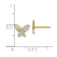 thumbnail image 2 of 14k Solid Yellow Gold Butterfly Angel Wings Cubic Zirconia Post Earrings 7.3mm long Stud Earring for Women, 2 of 2