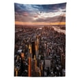 thumbnail image 3 of Ambesonne USA Tablecloth Rectangular Table Cover, Manhattan Skyline Sunset, 60"x84", Blue Orange White, 3 of 4