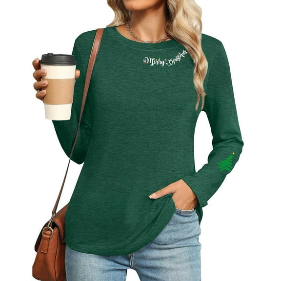 Craaazy Christmas Fashion Long Sleeve Round Neck Gifts Shirts for Women Christmas Printing Loose Blouse Capless Sweatshirts Top