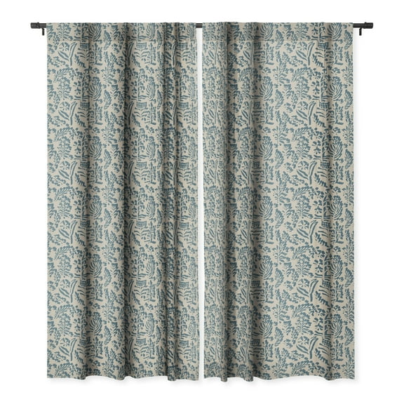 Society6 Holli Zollinger Paloma Blue Single Panel Room Darkening Window Curtain 50" x 64"