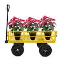thumbnail image 4 of Heavy solid wheel tool truck truck garden truck truck is easier to transport firewood (yellow), 4 of 8