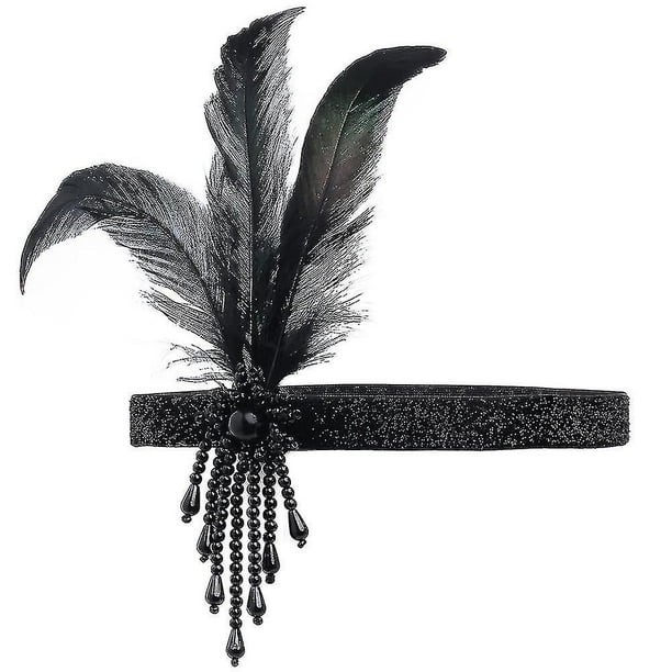Tocado de los años 20 para mujer, diadema decorativa de plumas de los años 20, accesorios para el cabello estilo flapper vintage de los años 20 para niñas