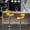 Yellow, variant on Yellow Velvet Upholstered Of 2 - Strong Chromed Metal Base 360° Swivel & Footrest Adjustable Air-lift Seat , With Height Quality Soft