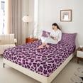 thumbnail image 4 of Homewish Cheetah Print 4 Pieces Queen Sheet Sets for Female Men Adults,Animal Leopard Print Ultra Soft Flat Sheet,Black Pink Queen Fitted Sheet,Lightweight Room Decor, 4 of 7