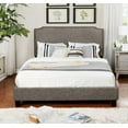 thumbnail image 2 of Nathaniel Home Full Size Upholstered Panel Bed with Nailhead, Brown, 2 of 6