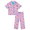 Hello Kitty Pink Long, variant on Girls 2- Piece Jersey Short Sleeve Top and Pant Coat Pajama Set, Sizes 4-12