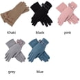 thumbnail image 4 of Sonducket Guante Calentador Cómodo Guantes DE Terciopelo A Prueba De Viento Bowknot Manopla Conducción Pantalla Táctil Delicado Invierno Elegante guantes y mitones Caqui Sonducket AP014338-01, 4 of 6
