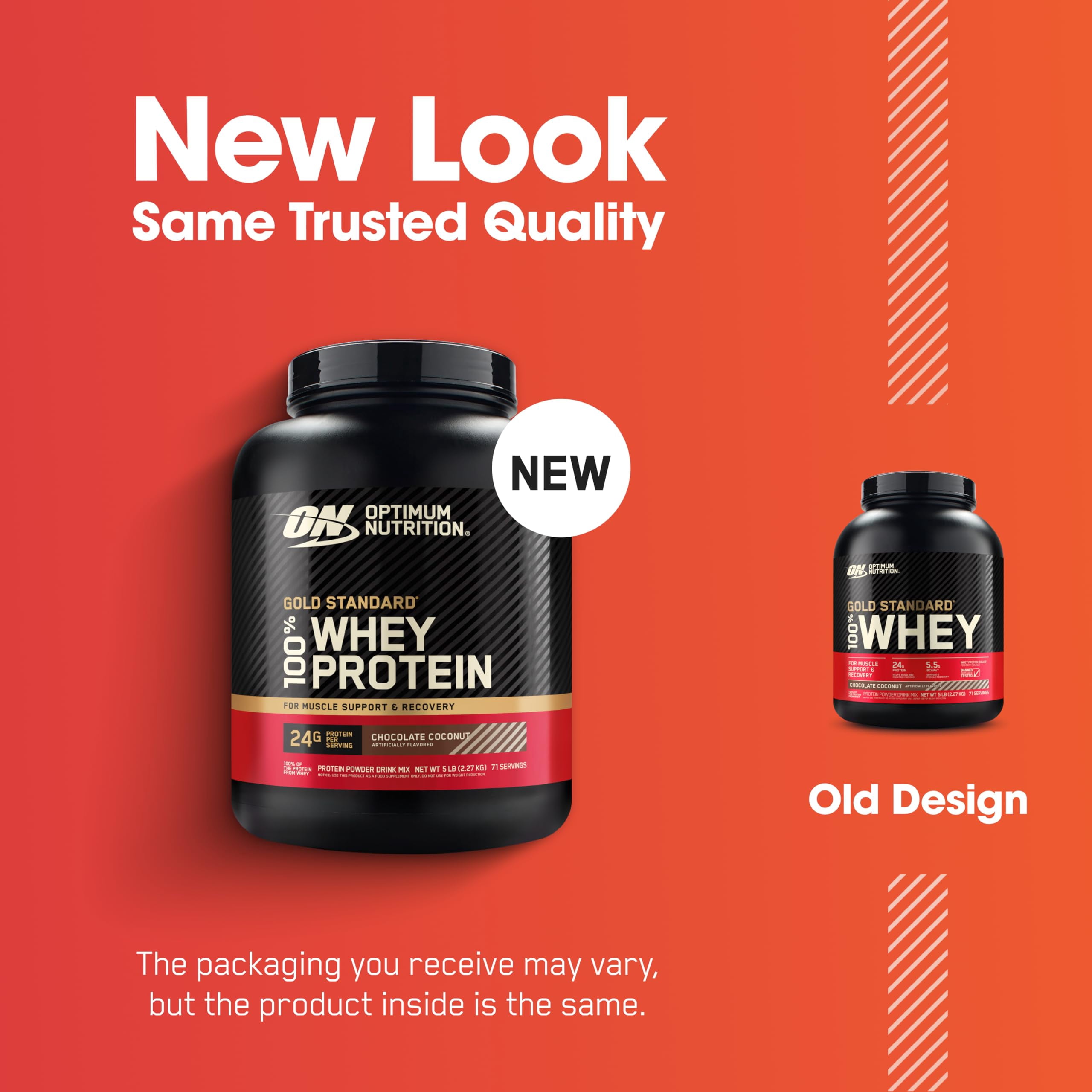 Optimum Nutrition, Gold Standard 100% Whey Protein Powder, Chocolate Coconut, 5 lb, 71 Servings