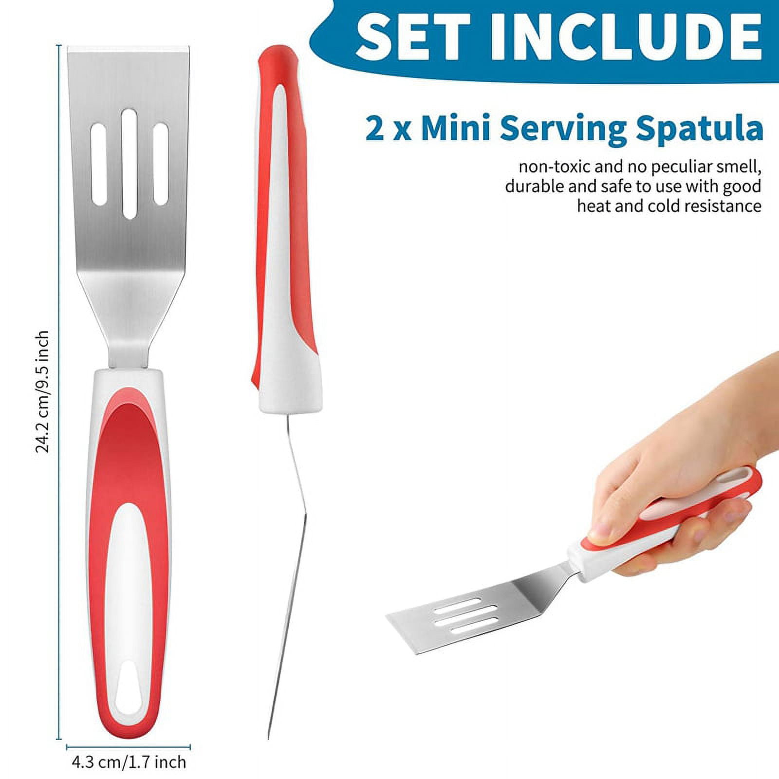 IMEEA Mini Serving Spatula Slotted Turner 9.5 Inch SUS304 Stainless Steel  Brownie Cooking Spatula with Short Handle