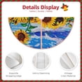 thumbnail image 4 of Daiia Landscape With Sunflowers Drawing Merry Christmas Tree Skirt , Xmas Large Lace-up Tree Skirt, Santa Snowflakes Rustic Home Decorations New Year Party Farmhouse Decor-36", 4 of 7