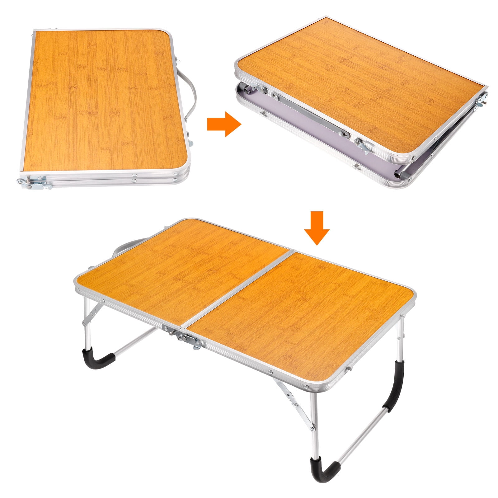 Unique Bargains Foldable Portable Lap Desk Picnic Bed Tray Tables Brown