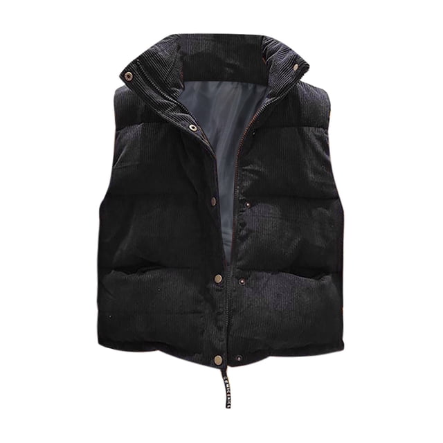 Veste Noire pour Femme Mode Gilet pour Femme Gilet Veste Manteau Vêtement d'Extérieur Uni Garde au Chaud Hauts