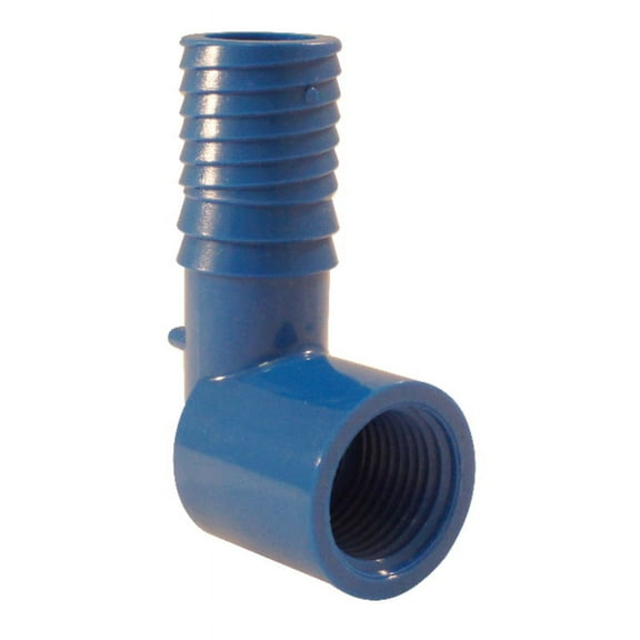 Apollo ABTFE1234 Blue Twisters Female Irrigation 90 Degree Elbow, Polypropylene, Blue, 3/4" x 1/2"