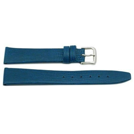 Dial Lizard Strap - 10mm Genuine Leather Lizard Grain Light Blue Watch Strap