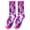 Purple, variant on 1 Pair Unisex Socks Mid-tube Tie-dye No Odor Thin High Elasticity Anti-slip Sweat-absorption Anti-shrink Sports Four Season Basketball Calf Socks