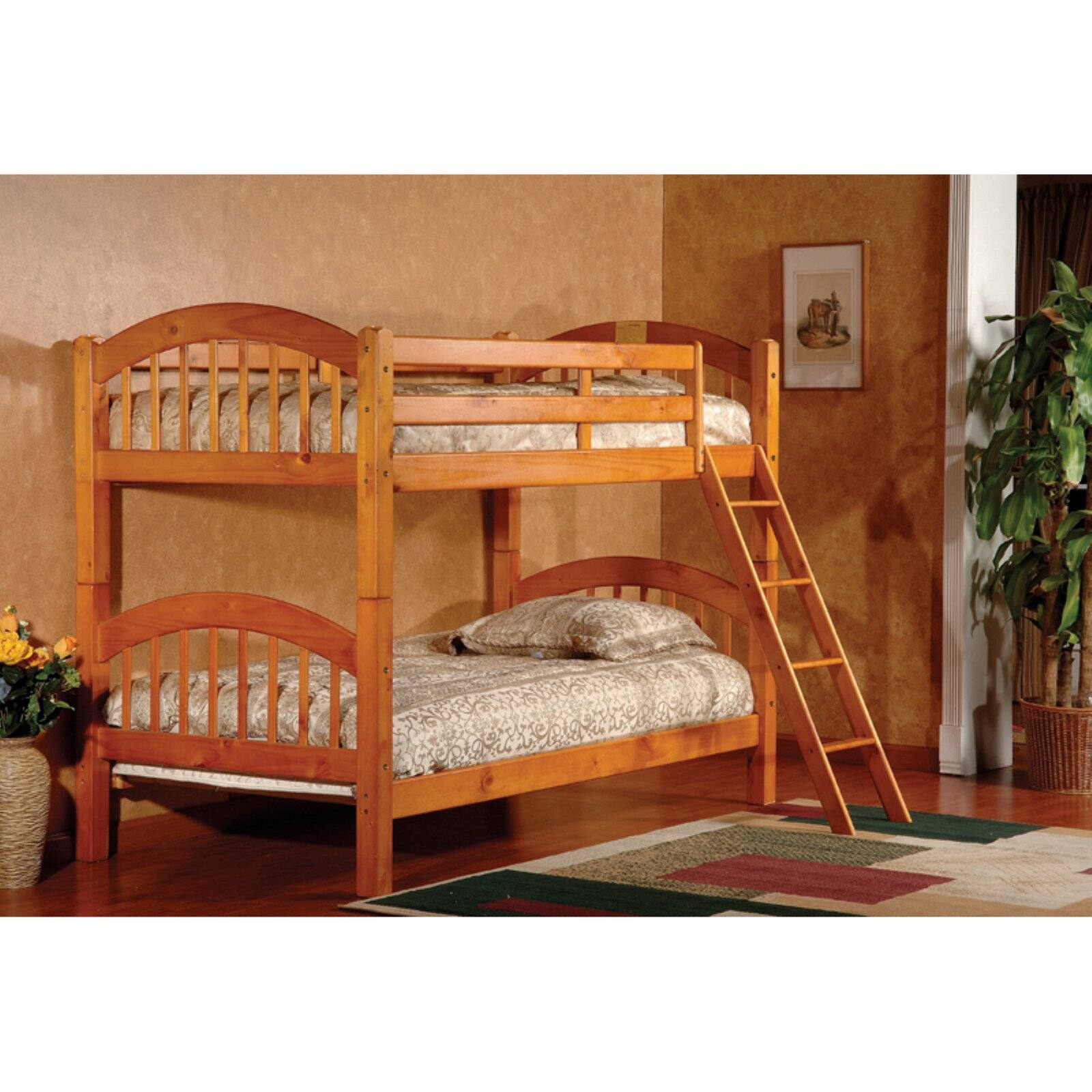 K & B Furniture Arched Twin Over Twin Bunk Bed