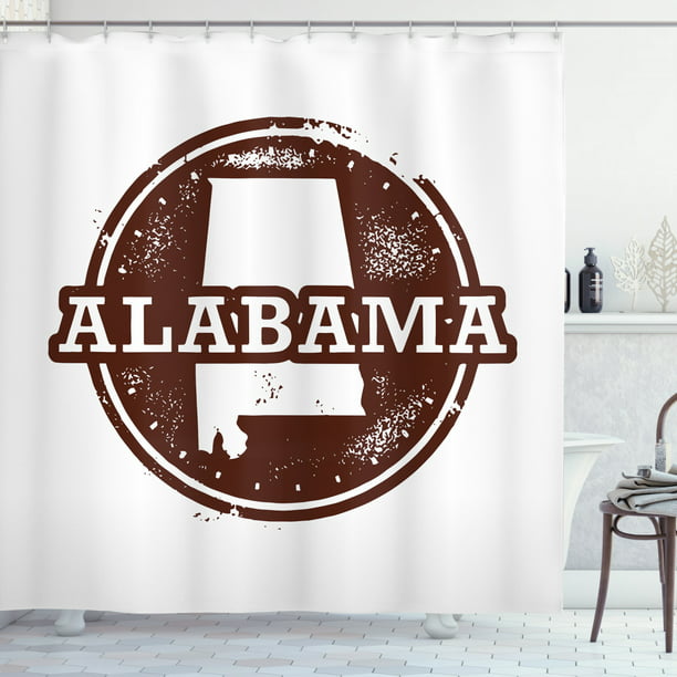 Alabama Shower Curtain Vintage Style, Alabama Shower Curtain