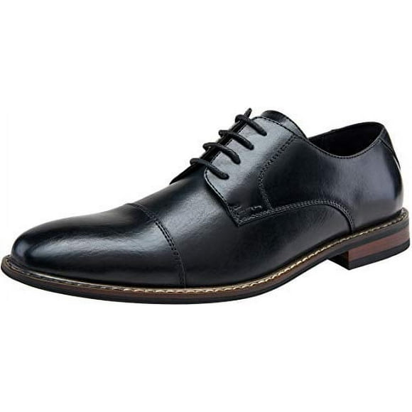 Jousen Mens Dress Shoes cap Toe Oxford classic Formal Derby Shoes Business Oxfords (AMY603 Black 115)