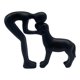 thumbnail image 3 of Figura decorativa de figura humana y perro, adorno de recuerdo, escultura de resina coleccionable para amantes de las mascotas. Negro, 3 of 9