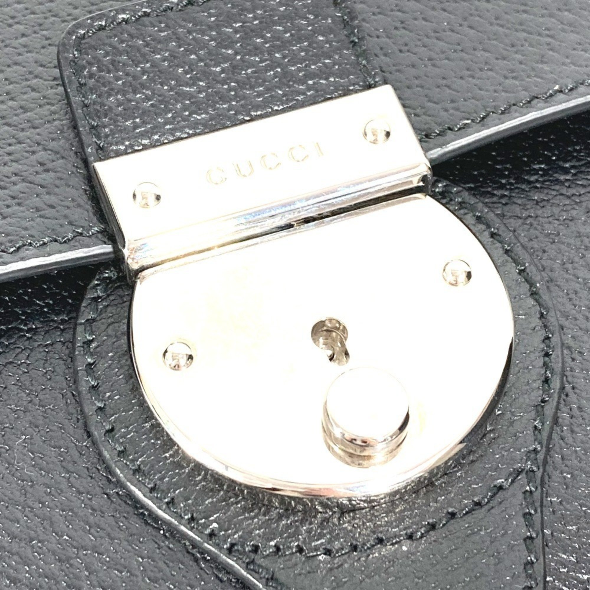 Pre-Owned GUCCI 295256 Logo Business Bag Briefcase Handbag Leather Men's Black (Good)