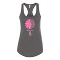thumbnail image 2 of Wild Bobby, Faith Pink Ribbon Sunflower, Breast Cancer Awareness, Women Racerback Tank Top, Dark Grey, X-Large, 2 of 5