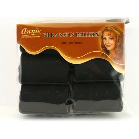 Annie Jumbo Satin Hair Rollers - 6 Pcs. (Best Hair Rollers For Black Hair)