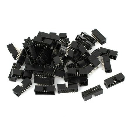 50Pcs DC3-14P 2 Row 14 Pin 2.54MM JTAG Connector for Flat Ribbon Cable