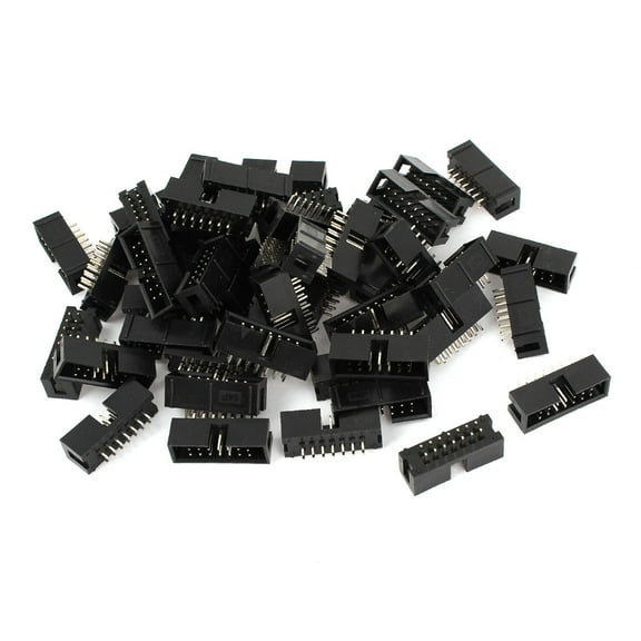 50Pcs DC3-14P 2 Row 14 Pin 2.54MM JTAG Connector for Flat Ribbon Cable
