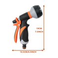 thumbnail image 4 of paquete de pistola de riego, pistola de riego con 8 modos de riego, rociador de mano de alta presión para riego de césped, lavado de autos, baño de mascotas, 4 of 4