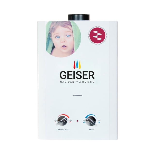 Calentador De Agua Instantaneo Geiser Gas 6 L/min blanco