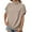 Khaki, variant on yunLCZ Basic Women's Tees Everyday Low Price Women's Summer Solid Color High Neck Loose Casual Short Sleeved T Shirt Top Office casual blouse with leggings