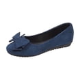 thumbnail image 3 of Women's Bow Flat Shoes, Plus Size Comfortable Faux Suede Casual Dress Shoes for Spring Autumn Wear, 3 of 4