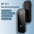 thumbnail image 3 of Adaptador Bluetooth Dual Transmisor y Receptor Modelo B28, Versión BT 5.1, Color Negro, Alcance de 15 Metros, Batería de 140mAh, Incluye Cable Audio 3.5MM y Manual de Usuario., 3 of 6