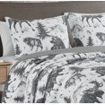 thumbnail image 4 of Chezmoi Collection Denver 3-Piece Southwestern Lodge Quilt Set Full, White Black Gray Grizzly Bear Wolves Moose Pine Tree Mountain Printed Microfiber Lightweight Bedspread Set for All season, 4 of 9