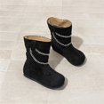 thumbnail image 6 of Girls Winter Boots Kids Snow Shoes Faux Suede Upper Fleece Lined Mid Calf Boot Pull-On Non Slip Outsole for Cold Outdoor Daily Wear, 6 of 9