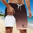 thumbnail image 2 of XFeng Men's 2 in 1 Swim Trunks, Print Board Shorts with Compression Liner, Quick Dry Beach Swim Shorts with Pockets, 2 of 4