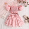 thumbnail image 2 of Gerichy Girls Summer Outfits, Children's Clothing Set Short Sleeved Knitted Cotton Cute Dinosaur Pattern Summer Girls' Suit Cartoon Cute Embroidery Children's Two Piece Set, 2 of 8