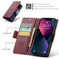 thumbnail image 3 of Compatible with iPhone 14 Wallet Case, PU Leather Flip Case with Card Holders RFID Blocking Stand [Shockproof TPU Inner Shell] Phone Cover for iPhone 14, Wine, 3 of 11