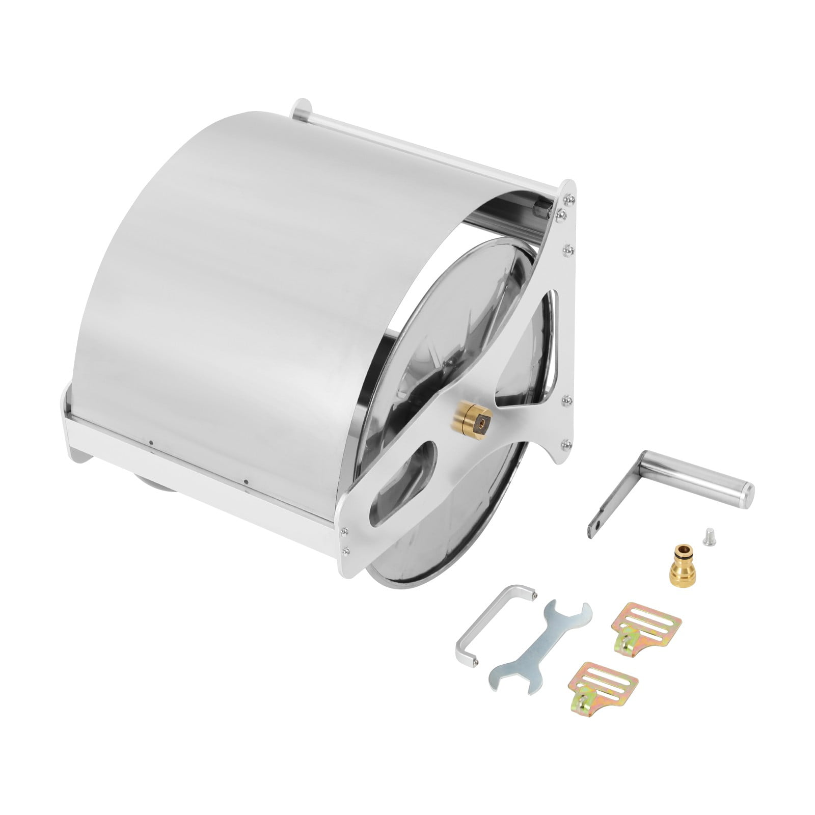 Hose Reel, Garden Hose Reel, Metal Hose Reel for Watering Lawns and Flowers, Washing Cars, Bathing Pets, and More (11.02*14.17*11.81in)