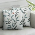 thumbnail image 2 of Nawypu  Classical Jacquard Teal Leaf Pattern Square Decorative Throw Pillow Case Cushion Cover 2pc, 2 of 6