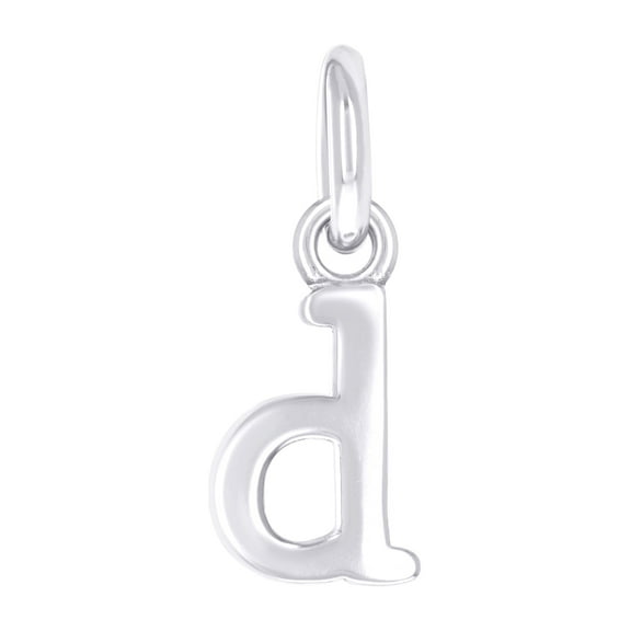 925 Sterling Silver Unisex Initial Small Alphabet D Charm Pendant for Men Women