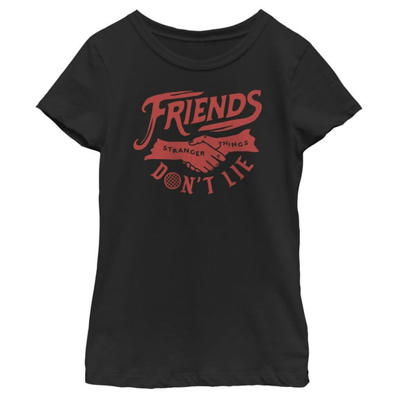 Netflix Girl's Stranger Things Friends Don't Lie Handshake Graphic T-Shirt