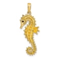thumbnail image 1 of FB Jewels 14K Yellow Gold 3D Seahorse with Yellow Enamel Pendant, 1 of 5