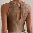 thumbnail image 5 of Timegard Womens Tank Tops Eyelet Halter Neck Sleeveless Keyhole Back Top Solid Color Fashion Blouses, 5 of 5