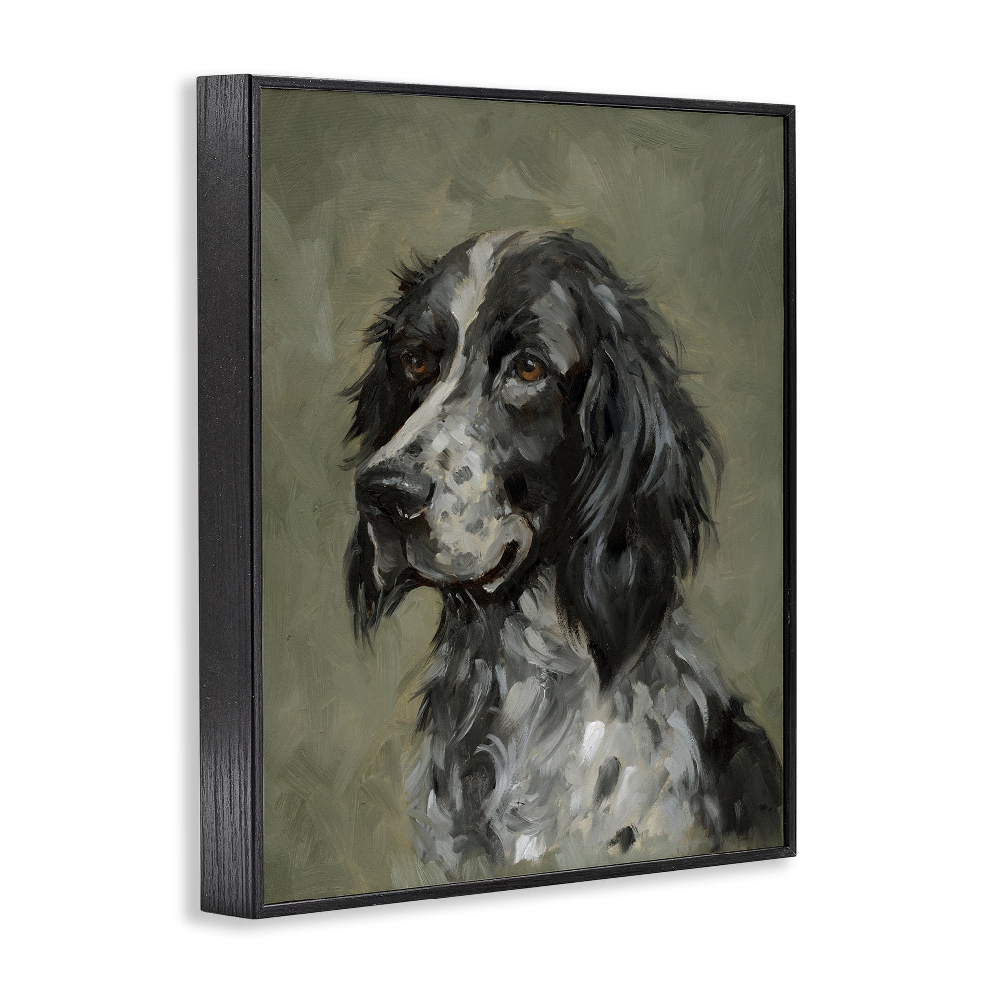 Stupell Industries Cocker Spaniel Portrait Animals & Insects Painting Black Framed Art Print Wall Art, 24 x 30