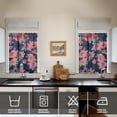 thumbnail image 4 of Pioneer Kitchen Curtains and Valance Set 36 Inch Tier Abstract Pink Floral Prints 3 Pieces Set Dining Room Small Curtain Drapes Cafe Curtains Valance for Home Decor Rod Pocket, 4 of 6