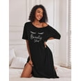 thumbnail image 4 of Ekouaer Long Nightgown for Women Short Sleeve Sleepwear Plus Size Loungewear with Pockets, 4 of 6