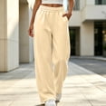 thumbnail image 5 of TFEOQRY Womens Straight Leg Sweatpants with Pockets Solid Color Elastic Waist Athletic Casual Pants, 5 of 8